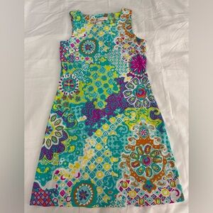 Jude Connally Dress Women’s S Swing Mini Colorful Tropical Floral  Artsy Fun